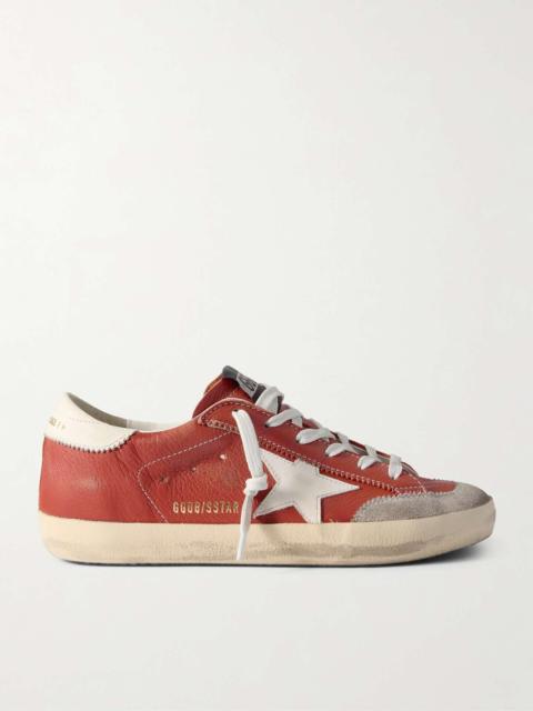 Golden Goose Super-Star distressed suede-trimmed leather sneakers