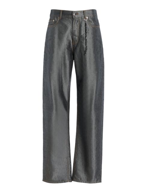 DARKPARK Gale Metallic Straight-Leg Jeans grey