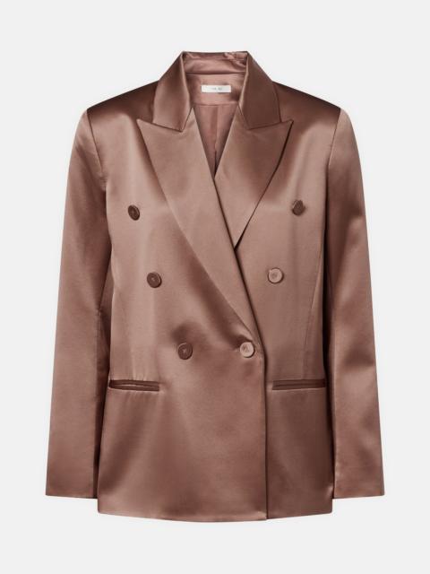 THE SEI Double-breasted silk satin blazer