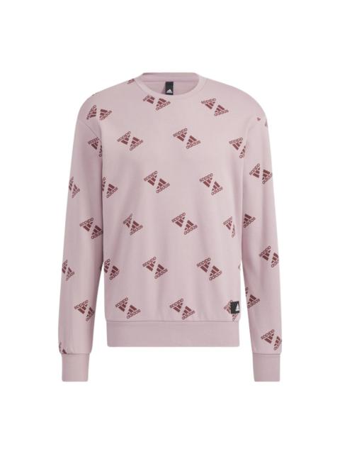 adidas Fi Bp1 Aop Swt Full Print Sports Round Neck Pullover Couple Style Pink HE7449