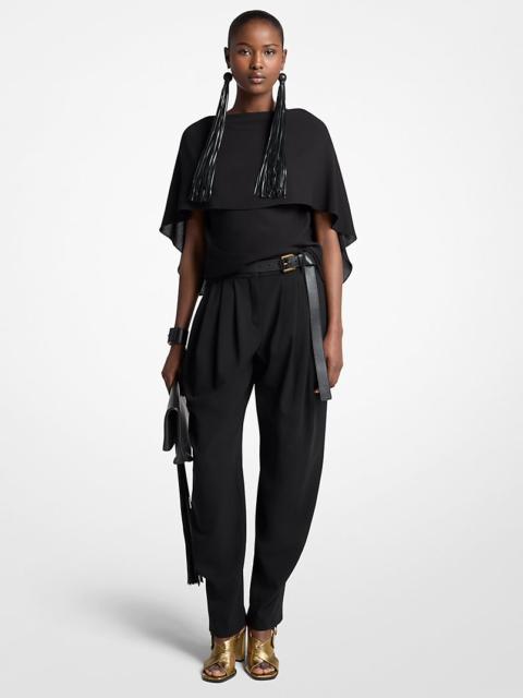MICHAEL KORS COLLECTION Pleated Tissue Wool Crepe Barrel Trousers