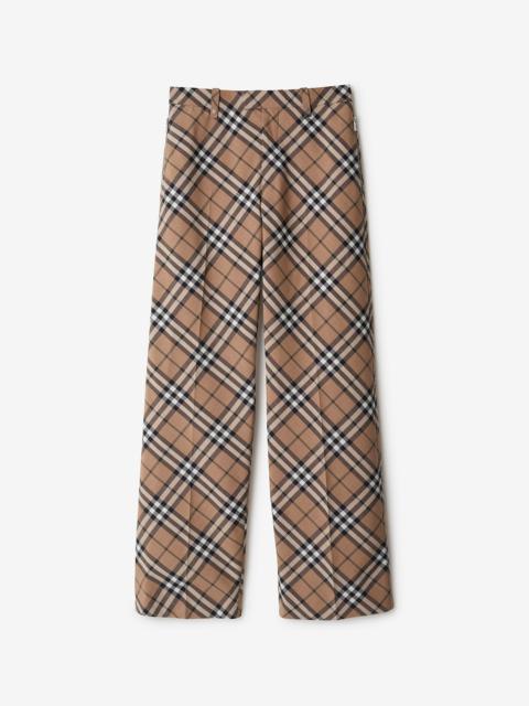 Burberry Check Wool Blend Tailored Trousers