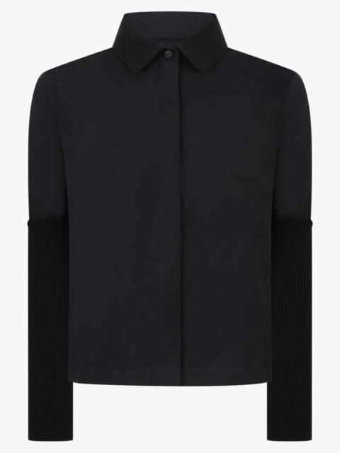 Alaïa RIB KNIT SLEEVE SHIRT | BLACK