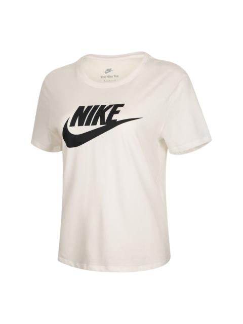 Nike (WMNS) Nike Sportswear Essentials Logo T-Shirt 'Sail Black' DX7907-133