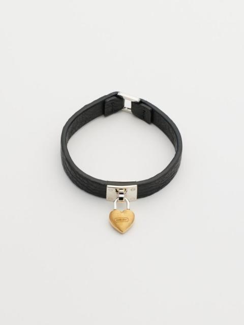Ambush Heart Padlock Leather Bracelet
