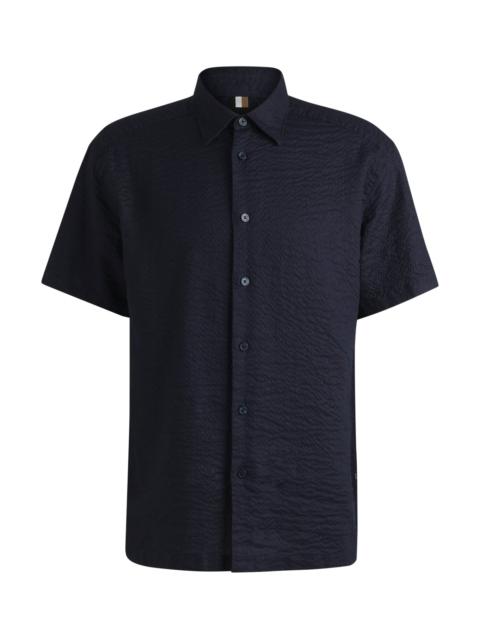 BOSS RELAXED-FIT SHIRT IN ITALIAN LINEN SEERSUCKER