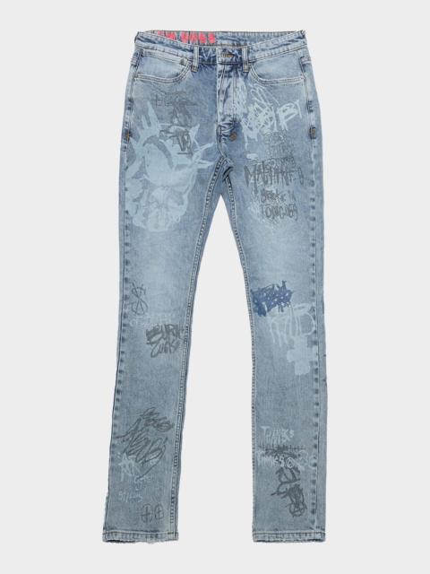 Ksubi Men's Van Winkle Graffiti Print Skinny Jeans
