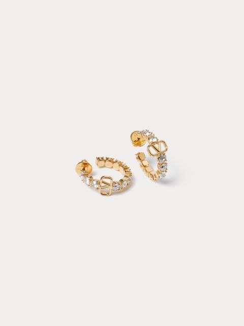 VLOGO SIGNATURE METAL AND SWAROVSKI® CRYSTAL EARRINGS