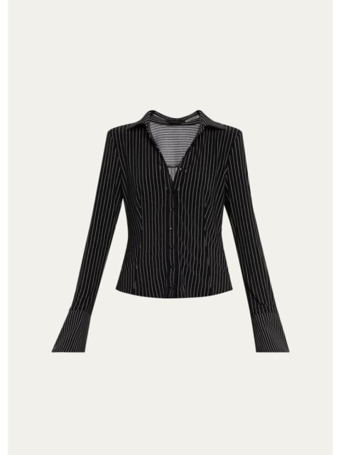 Alice + Olivia Freya Fitted Button-Front Shirt