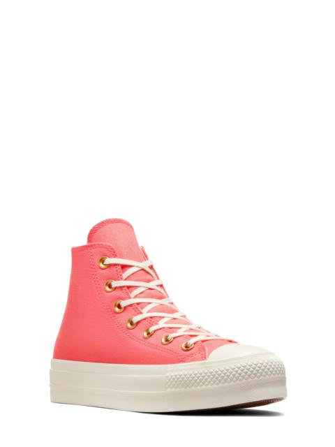 Chuck Taylor All Star Lift Platform High Top Sneaker in Watermelon/Egret/White