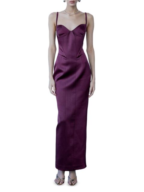 THE NEW ARRIVALS ILKYAZ OZEL Women's Yasmeen Satin Corset Gown - Blood Moon