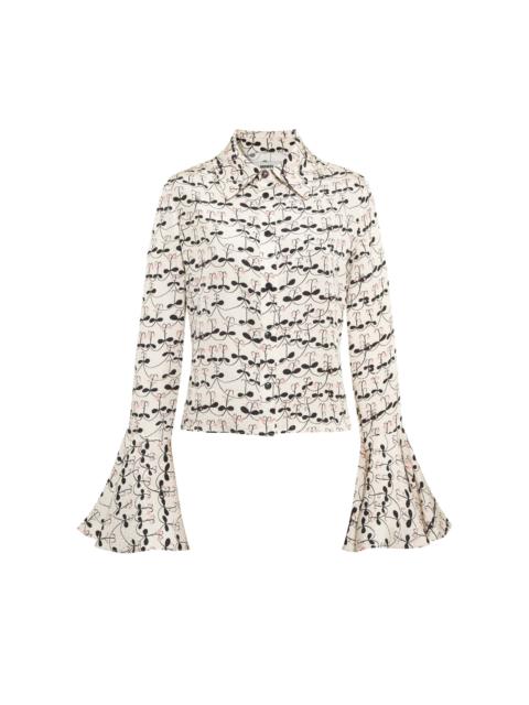 SIEDRÉS Mora Fluted Satin Shirt multi
