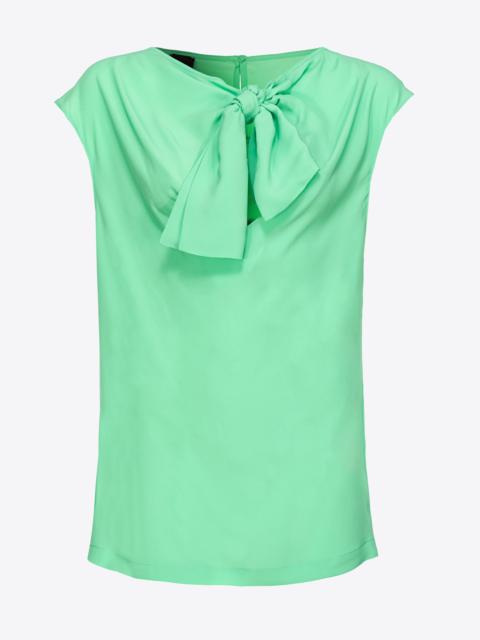 SILK-BLEND TOP WITH BOW