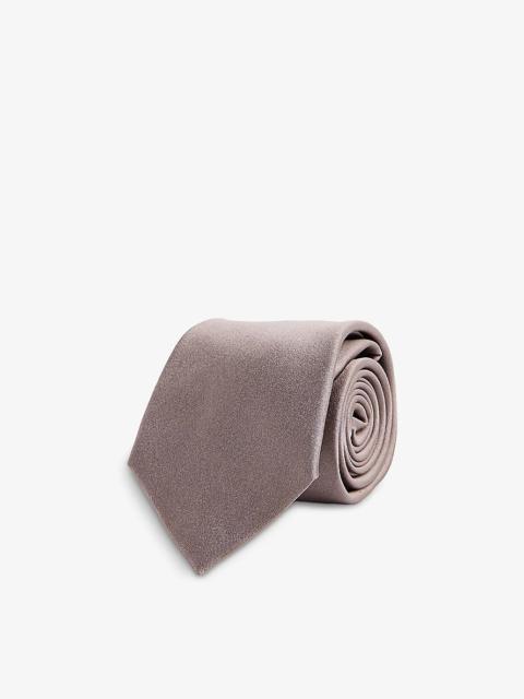 Wide-blade silk tie