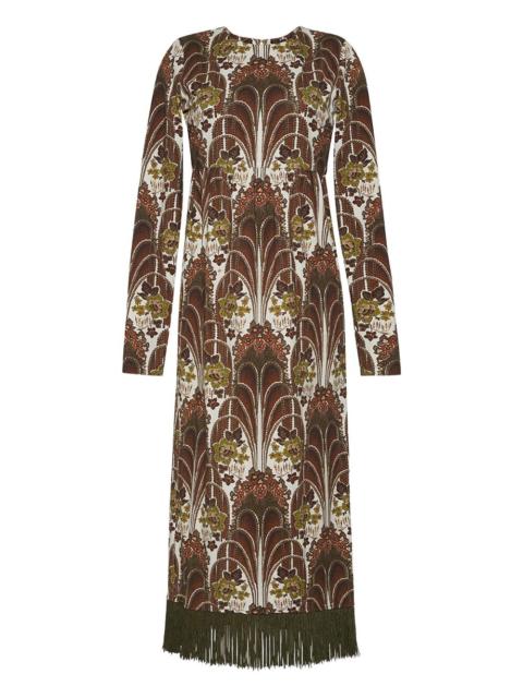Cara Cara fringe-trimmed midi dress