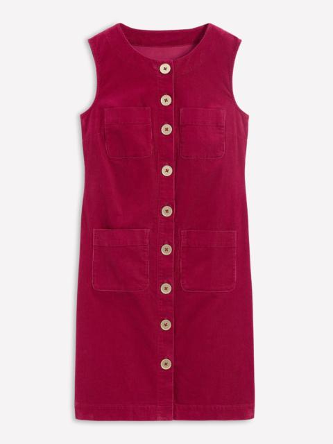 BODEN Evelyn Cord Shift Dress-Burgundy Red