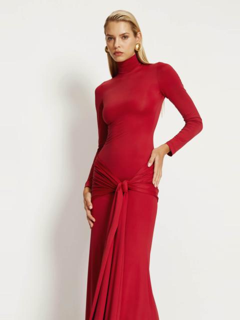 BARDOT Alix Maxi Tie Front Dress In Burgundy