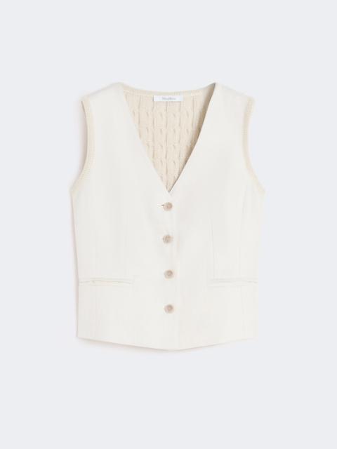 Max Mara Linen and cable-knit gilet - BEIGE