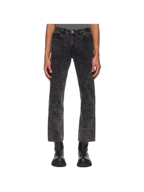 SOLID HOMME Black Acid Wash Jeans