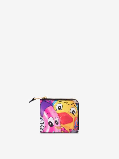 Moschino INFLATABLE ANIMALS ZIP WALLET