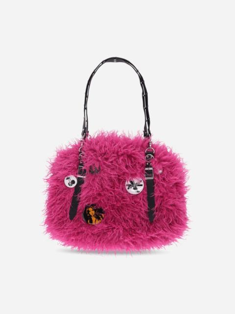Hysteric Glamour Studded Belt Fur Bag Pink