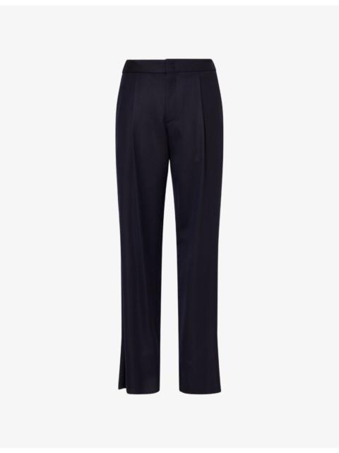 GIORGIO ARMANI Tailored Pleated-Front Wool-Blend Trousers