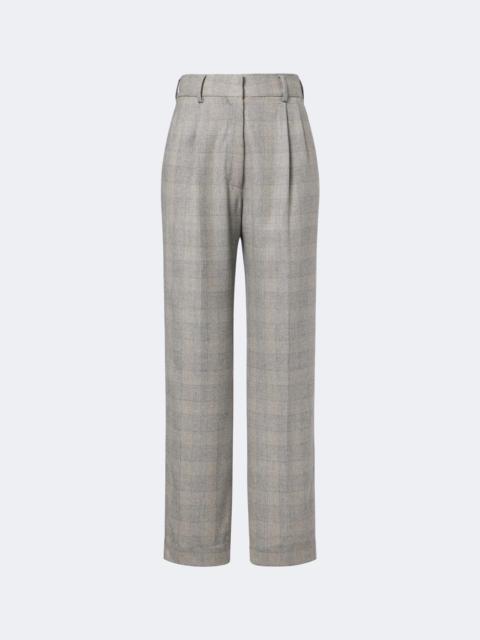 BLAZÉ MILANO Fox checked wool, silk, and cashmere straight pants