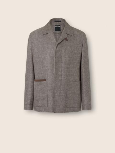 ZEGNA CASHMERE LINEN AND SILK CHORE JACKET