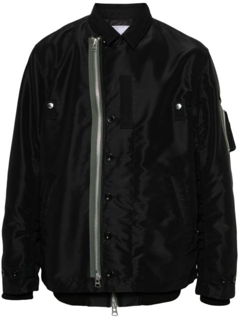 sacai contrasting-trim layered bomber jacket