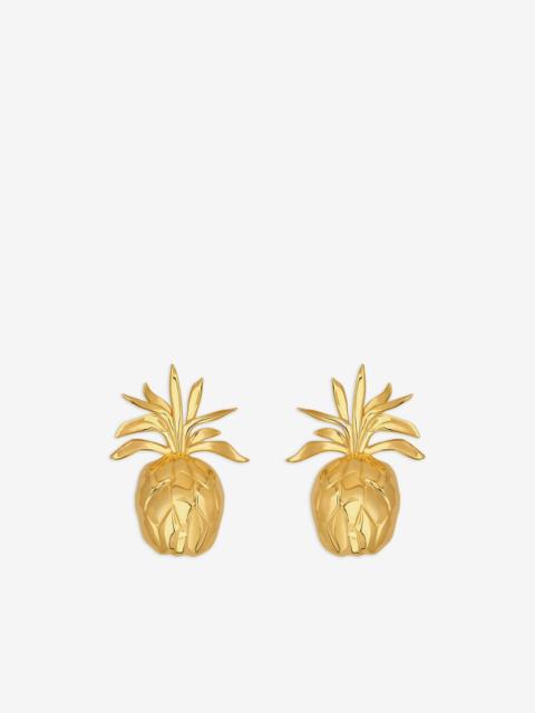 Oscar de la Renta pineapple clip-on earrings