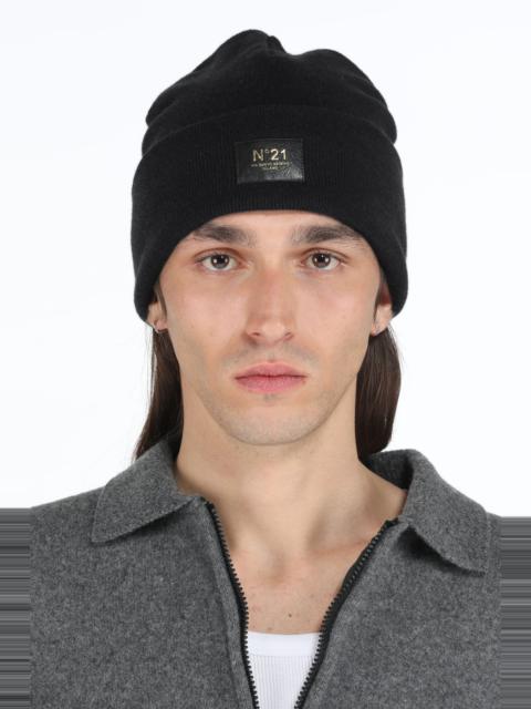 N°21 LOGO-PATCH WOOL BEANIE