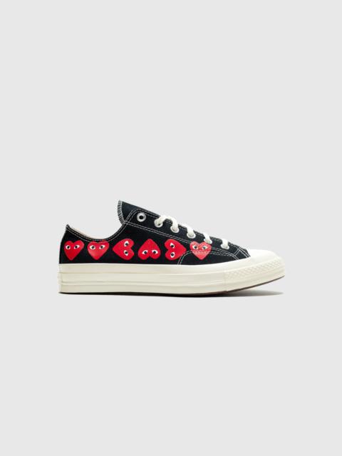 Comme des Garçons PLAY CHUCK TAYLOR ALL-STAR '70 OX "BLACK/RED MULTI HEART"