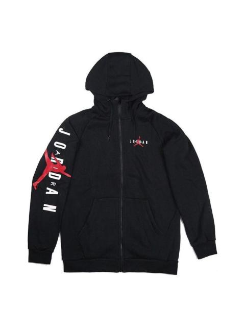 Jordan AIR JORDAN hooded fleece casual Jacket Black CQ7706-010
