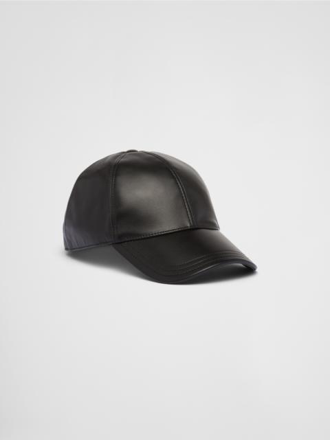 Nappa leather baseball cap