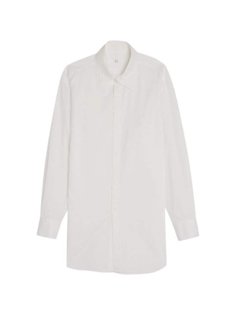 layered-collar cotton shirt