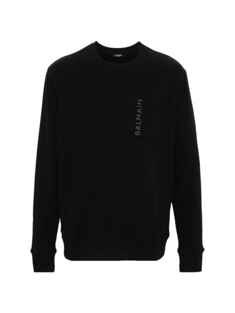Balmain logo-lettering cotton sweatshirt