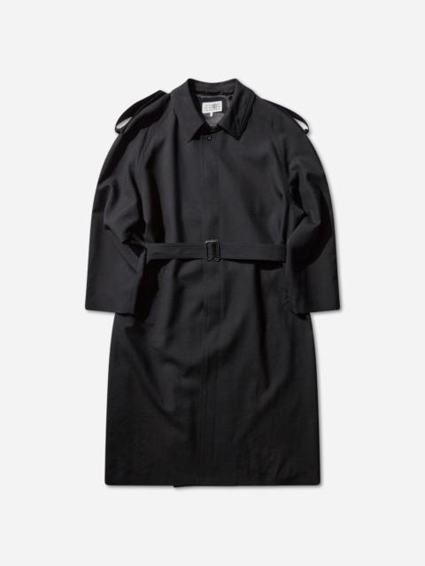 MM6 Maison Margiela Men's Wool Trench Coat Black