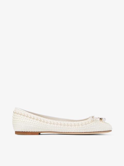 Elme Flat
White Satin Pearl Flats