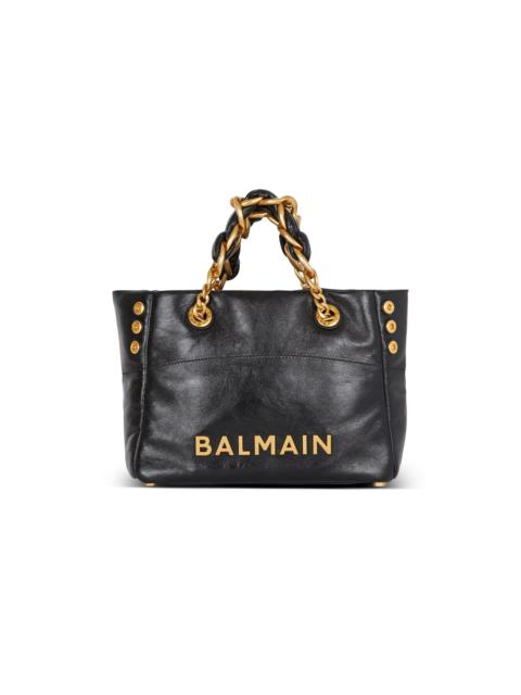 Balmain 1945 Soft crinkled leather tote bag