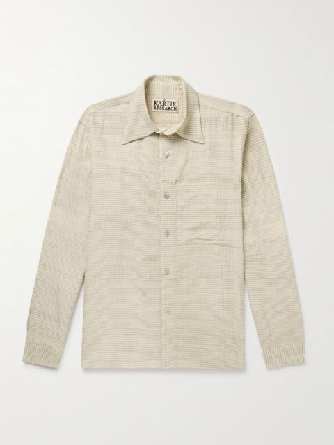 KARTIK RESEARCH Checked Cotton and Silk-Blend Shirt Green