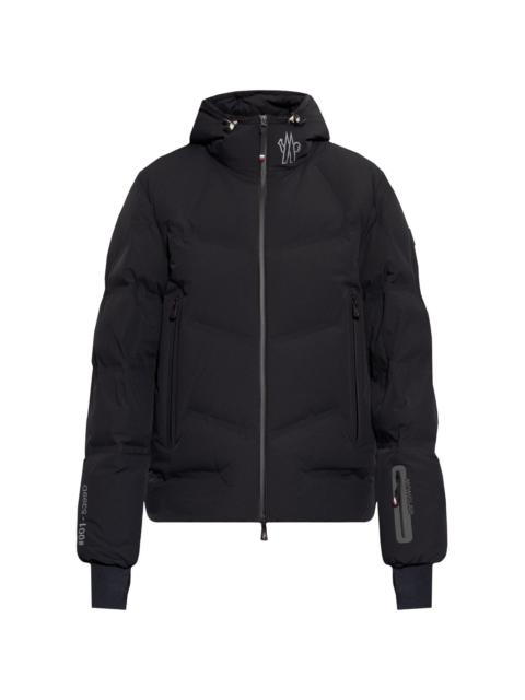 logo-patch hooded padded jacket