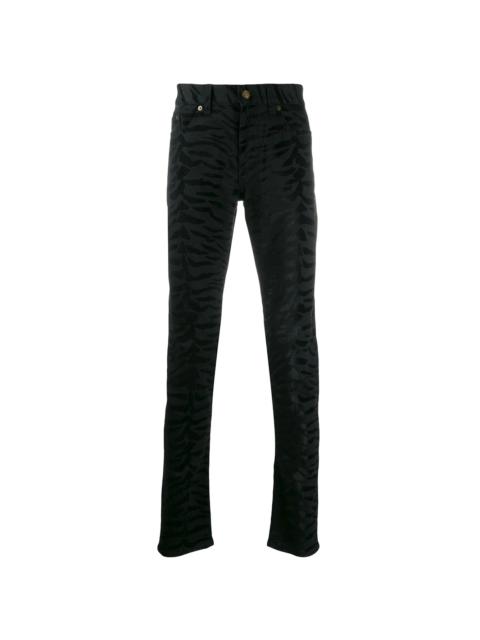 SAINT LAURENT zebra printed skinny jeans