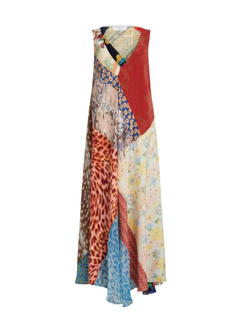 Regenerated Silk Scarves Draped Dress