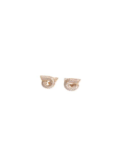 FERRAGAMO LOGO EARRINGS WITH RHINESTONES