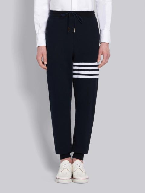 Thom Browne Navy Waffle 4-Bar Stripe Sweatpants