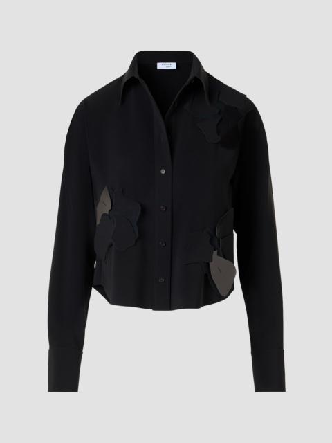 AKRIS Women's 3D Floral Patch Blouse - Black