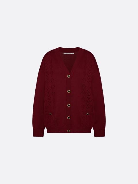 Alessandra Rich MERINO WOOL LACE-KNIT CARDIGAN