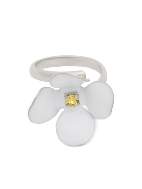 Marni white enamel daisy ring