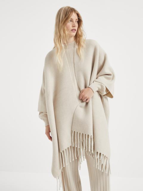 Wool and cashmere double knit poncho