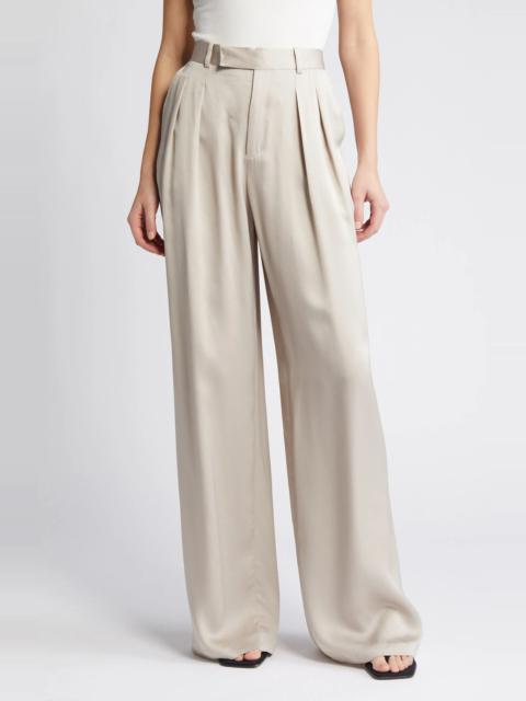 FRAME Pleated Wide Leg Trousers